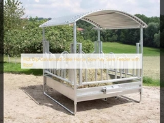 Hot Dip Galvanised Steel Horse Slow hay Save Feeder with Roof
